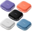 Small Pill Case 4 Compartments Light Grey Purple Blue Black and Pink Set of 5