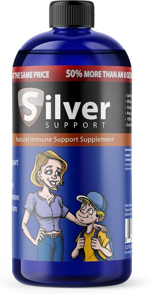 Renset Ionic Silver Technology Liquid immun booster til børn, Kæledyr & voksne forbedrer wellness