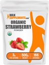 Bulkadditions.com Organic Strawberry Powder - Fruit Powder from Organic Strawberries - No Sugar Added & Gluten Free, 3g per Serving, 500g (1.1 lbs) (Pack of 1)