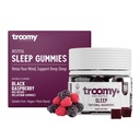 Troomy Sleep Reishi + Melatonin Great Tasting Mushroom Gummies - Understøtter Rastful søvn & Fald i stress - Sort Hindbær - 60 Greve