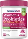 Kvindeprobiotika, 50 billioner CFU, 18 Strops til kvinder, Plus Prebiotic & Cranberry, Support fordøjelse, Vaginal & Urinary Health, Hylde Stable, 60 Forsinket Release Vegan Caps