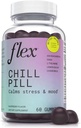 FLEX Chill Pill - Stress Relief - Balance - Hjælper til at slappe af - Ashwagandha - L- Theanine - GABA - Kamille - Lemon Balm - Berry Flavor - Vegan- Friendly - Gluten- Free - 60 Gummies (Chill Pill)