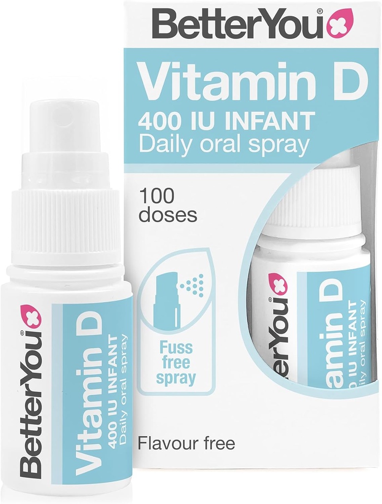 BetterYou D400 Infant Vitamin D Oral Spray - Praktisk alternativ til tabletter - specielt Formuleret til børn under 3 år - Enkel og ren formering - Vital for børn udvikling - 0,5 oz