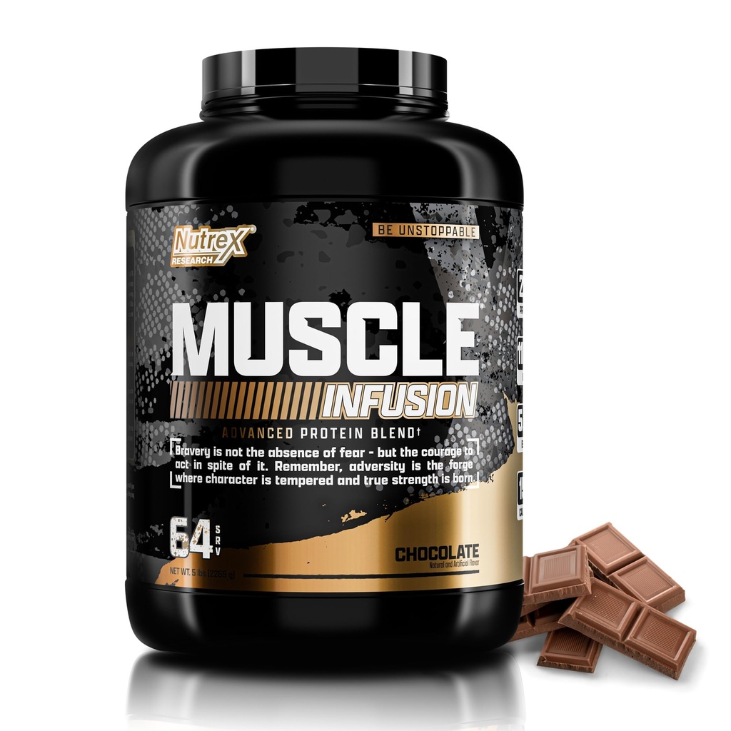 Nutrex Research Whey Protein Powder, Chokolade Muskel Infusion Whey Isolere w / EAA & Hi BCAA for Muskel Gain - 5 Pounds - Muskel Builder for mænd og kvinder, Sport Nutrition, Lækker Smag & Texture