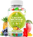 Calcium Magnesium Zink tillæg med vitamin D3, sukker gratis Calcium gummier for kvinder Mænd, høj potens Magnesium gummier for ben & muskel & immunforsvar sundhed, blandet smag - 60 Tæl