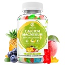 Calcium Magnesium Zink tillæg med vitamin D3, sukker gratis Calcium gummier for kvinder Mænd, høj potens Magnesium gummier for ben & muskel & immunforsvar sundhed, blandet smag - 60 Tæl