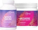 Mikrobiome Labs Skin Support Bundle - SereneSkin Clear Skin Probiotic Supplement Vist for at hjælpe med at reducere fine linjer (30 kapsler) - MegaPre Prebiotic Powder for Gut Health (2.1oz)