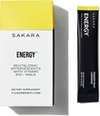 SAKARA Energy Effervescents, 15 Pakker - Raffineret sukker fri elektrolytter pulver pakker med vitamin B12 & L Theanin, aromatiseret vand pakker, hydrering pulver, energi drik elektrolytpulver