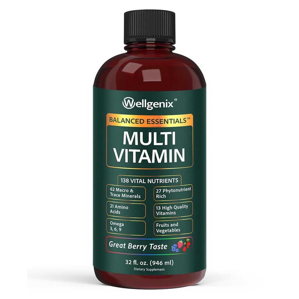 Wellgenix Balanced Essentials Liquid Nutritional Supplement, 32 Ounces - Meget Berry