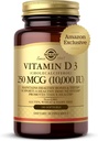 Solgar vitamin D3 Cholecalciferol 250 MCG 10000 IE Softgels Hjælper med at bevare sunde knogler tænder immunsystem support non-GMO Gluten, Dairy Free Serveringer, 180 Greve