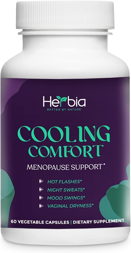 Naturlig menopause og PMS supplement - Hormonal Balance, Estrogen- Free Herbal Formel Natural Relief for Night Sweats, Mood Swings & Vaginal Dryness- Made in The USA 60 Kapsler