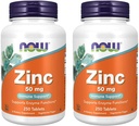 Now Foods, (2 Pack) Zink, 50 mg, 250 Count (Pack of 2)