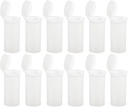 12 Pack Empty Plastic Pill Bottles with Caps, Airtight Multi-Purpose 13 Dram Pill Container with Pop Top Caps for Medicines, Supplements, or Any Small Items (Clear Transparent)