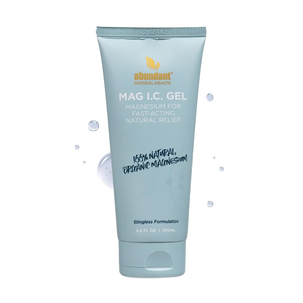 MAG I.C. Magnesium Gel med Cuckumber Stem Cells - Hurtig Muskel Relief, Lindrende, Stingless, Safe for Følsomme Hud, Fragrance- Free, 200ml