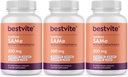 BESTVITE SAM- e 200mg stabiliseret (180 vegetariske kapsler) (3- Pack) - Premium Ingredient fra Italien indeholdende mere end 75% (SS) SAM- e, Det højeste aktive niveau til rådighed