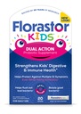 Florastor Kids Dual Action Probiotisk supplement, Styrker børns fordøjelse og immunforsvar, 20 Easy- at blande pulver sticks, Packaging May Vary