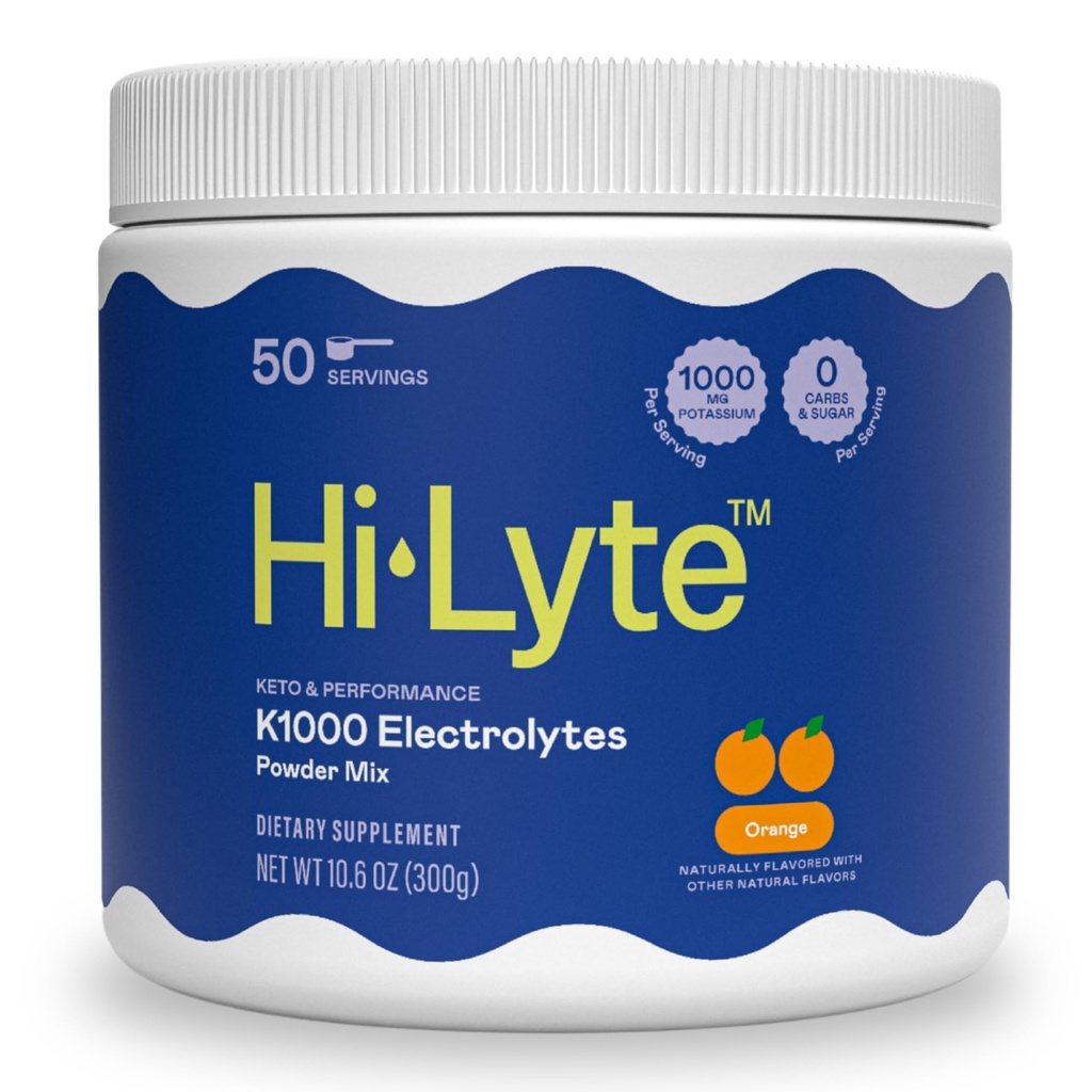 Hi- Lyte K1000 Electrolytes Powder Mix Orange Keto & Performance, 50 Servere