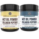 Venstre kyst Performance Keto Vanilla MCT Kollagen pulver og Keto Unflavored MCT kollagen pulver