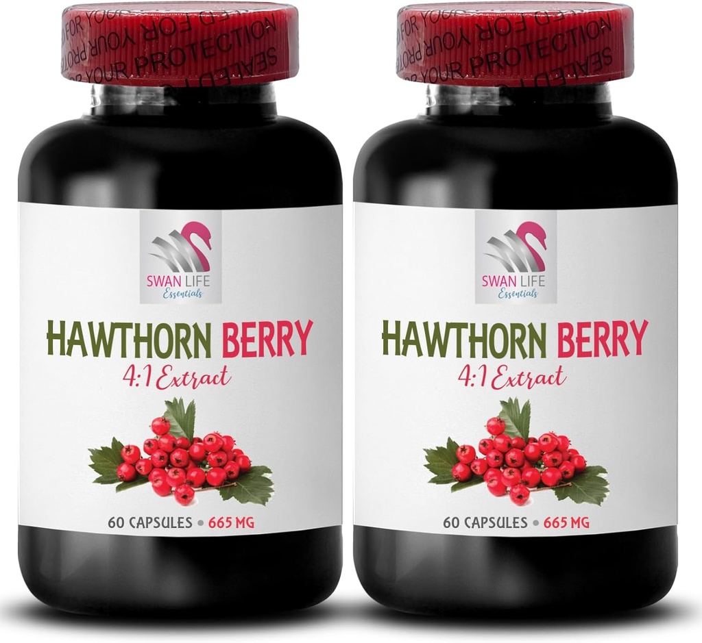 høgthorn ekstrakt supplement - HAWTHORN BERRIES Extract - bær supplement, antioxidant supplement til kvinder, antioxidant bær, økologisk høgthorn bær ekstrakt, antioxidanter til kvinder 2 Bot 120 Caps