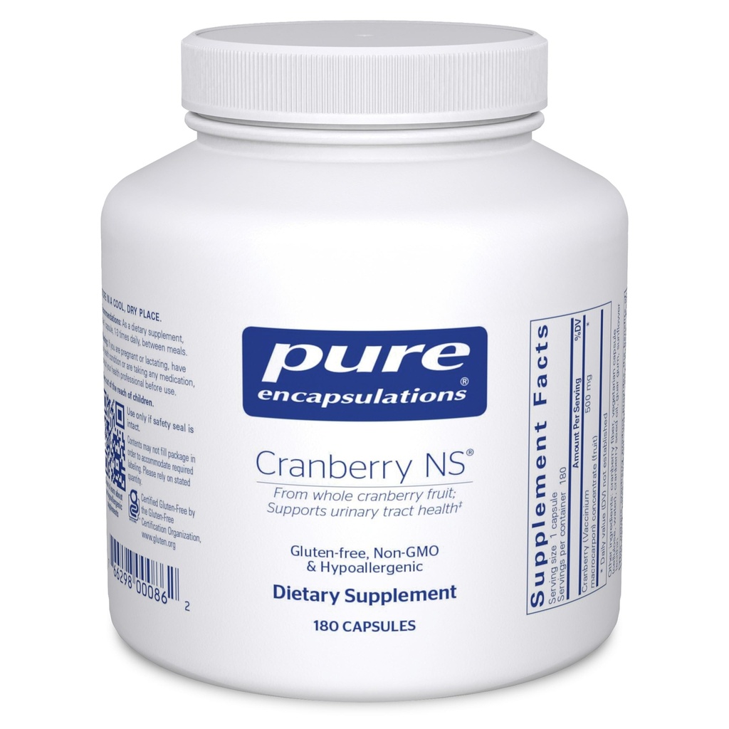 Ren indkapsling Cranberry NS-124; Hypoallergen supplement til støtte Urinary Tract Health-124; 180 kapsler