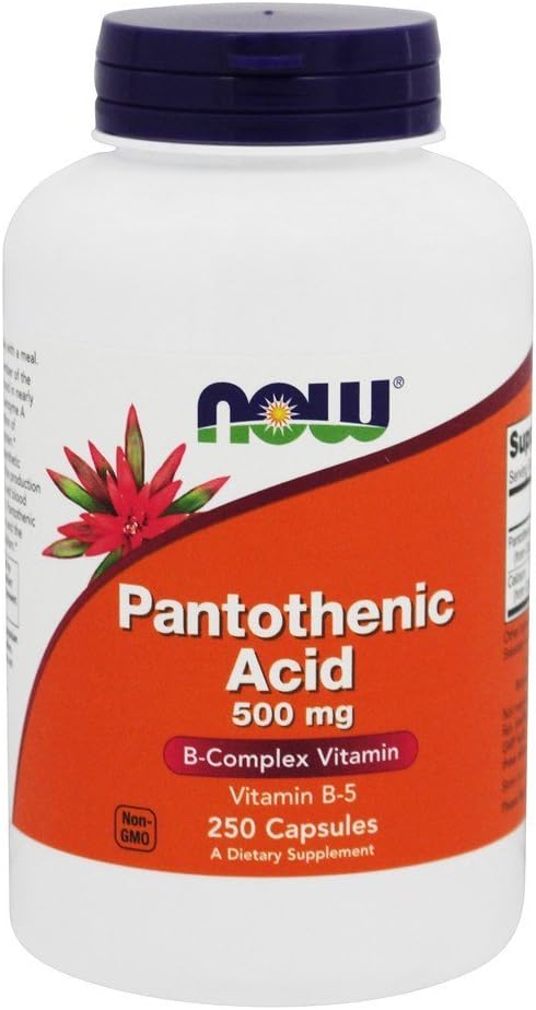 Nu fødevarer Pantothensyre, 250 caps / 500 mg (pakke med 2)