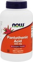 Nu fødevarer Pantothensyre, 250 caps / 500 mg (pakke med 2)