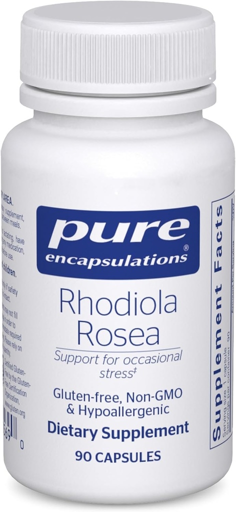 Ren indkapsling Rhodiola Rosea - til lejlighedsvis stress, Endurance & Træthed Relief * - med adaptogener - Gluten Free & Vegan - 90 kapsler