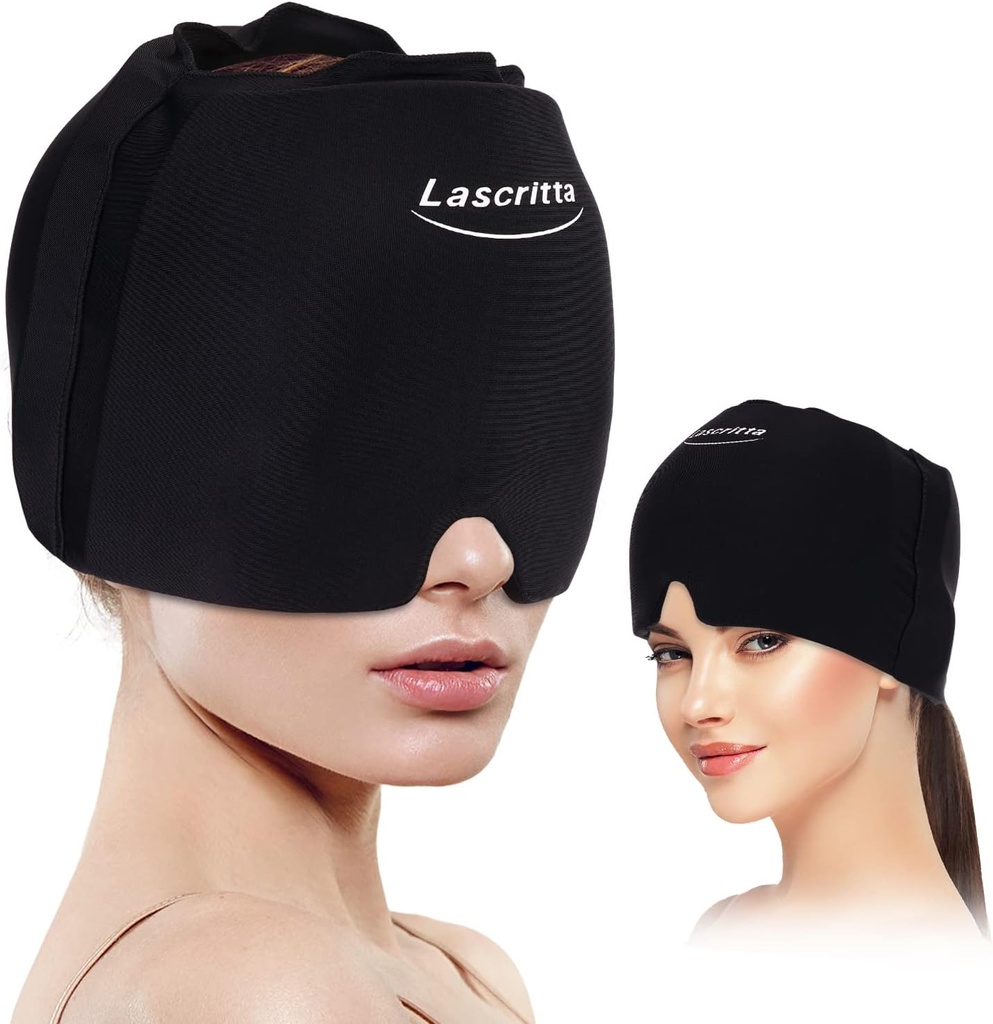 Migræne Hovedpine Relief Cap, Hovedpine Relief Hat & Migræne Cap Cold Compress, Migræne Relief Cap, Cool Gel Head Wrap, Cold Compress Migræne Relief Products Device for Tension & Stress