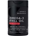 Sportsforskning Krill Oil Supplement med EPA & DHA Omega 3, Phospholipider & Astaxanthin fra Antarktis Krill - Højeste koncentration af krill olie til mænd og kvinder - 1000mg, 30 Softgel kapsler