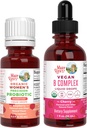 MaryRuth Organics Precision Probiotic for Women (Raspberry) & B Complex Drops (Cherry) # 124; USDA Organic, Clean Label Project Verified ® # 124; Vitamin til Gut Health & Immunity; Vegan, Non- GMO, Gluten Free