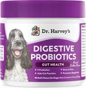 Dr. Harvey's Digestive Probiotic Soft Chews for Dogs, 9 Probiotics for Gut Health, Diarrhea and Bowel Support, Peanut Butter Flavor (90 Chews)