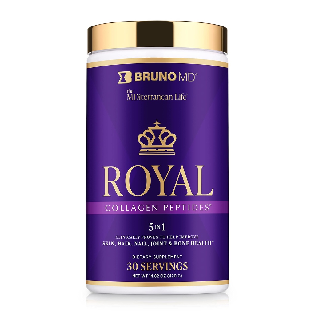 Royal Collagen Peptides, Clinically proven, Dietary Supplement, Improves Skin & Cellulite, European Sourced, Improves the Look of Hair & Nails, Blended with Vitamin C, Bone & Joint Supplement