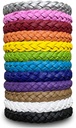 12 Pack Mosquito Repellent Armbånd, Solid farve individuelt indpakket læder Insect & Bug Repellent armbånd til børn og voksne udendørs Camping fiskeri rejser
