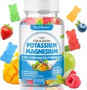 softbear Kalium Gummier for voksne, høj absorption Kalium Magnesium tillæg med vitamin B6 CoQ10 for ben kramper og muskel sundhed sukker- fri Vegansk blandet frugt flavor 60 Gummier