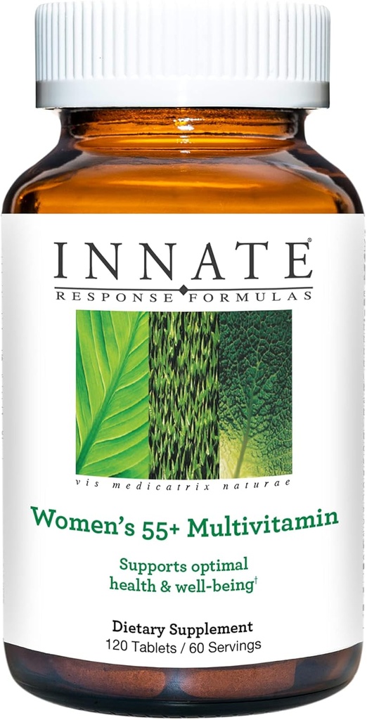 Innate Response Formulas Women 's 55 + Multivitamin - Daily Multivitamin for Women 55 og derover - Vegetarisk, ikke-GMO, og Gluten- Free - Made without 9 Food Allergens - 120 tabletter (60 Servering)