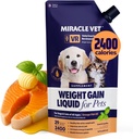 Miracle Vet High- Calorie Vægt Gainer til Hunde & Katte - Multivitamin Nutritional Supplement Gel, Omega Fish Oil, Calcium - Puppy, Senior, Prenatal Kat & Hundevitaminer, Kosttilskud til Vægt Gain