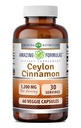 Amazing Formulas Ceylon Cinnamon 1200 Mg Supplement # 124; Vegetariske Kapsler # 124; Non- GMO # 124; Gluten- fri # 124; Lavet i USA (1 pakke # 124; 60 Tæl)