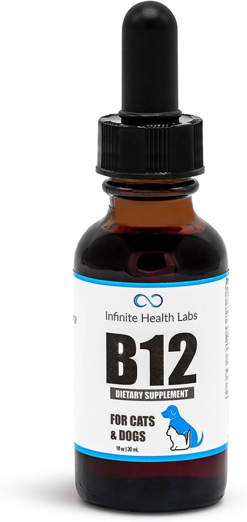 Flydende vitamin B-12 til hunde og katte - Vet Formuleret - Effektiv for alle dyr Methylcobalamin (methyl B12) - Energi, Appetit og Mood - Made in USA