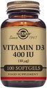 Solgar Vitamin D3 (Cholecalciferol) 10 MCG (400 IE), 100 Softgels - Hjælper vedligeholde knogler & tænder - immunsystemet support - non-GMO, Gluten fri, Dairy Free - 100 Servere