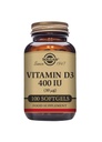 Solgar Vitamin D3 (Cholecalciferol) 10 MCG (400 IE), 100 Softgels - Hjælper vedligeholde knogler & tænder - immunsystemet support - non-GMO, Gluten fri, Dairy Free - 100 Servere