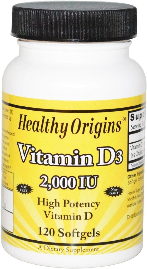 Sunde Origin Vitamin D3 Softgels, 120 Greve