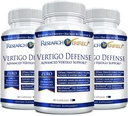 Forskning Verified Vertigo Defense - Soothe Symptomer og Support Indre Øre Balance - Vitamin D3, Ginger, Ginkgo Biloba, BioPerine - 180 kapsler