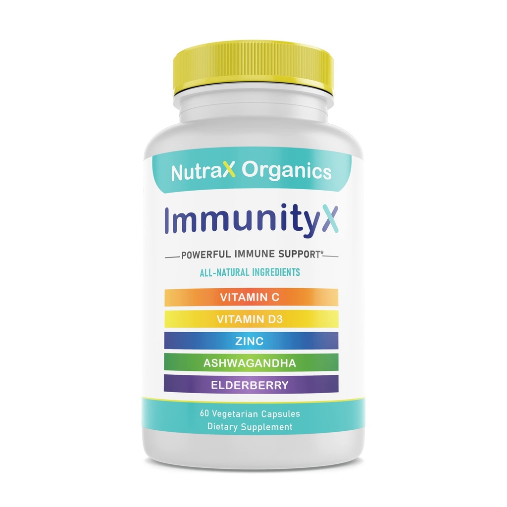 All- in- One Organic immunsupport Supplement 60 Veganske kapsler - Elderberry 500mg, Ashwagandha 500mg, 400mg C-vitamin og zink - D3- vitamin - immunboostere til voksne