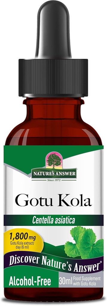 Naturens svar Gotu Kola Herb Alkohol Gratis, 1-Fluid Ounce Note 124; Kosttilskud Note 124; Understøtter en sund immunsystem