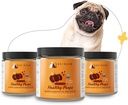 kin + kind Organic Fiber for Dogs & Cats - Græskar Boost for sunde poops - fordøjelsessygdomme - Hør frø, Ingefær, gurkemeje og kokos - Made in USA - Bundle (3 x 8 oz)
