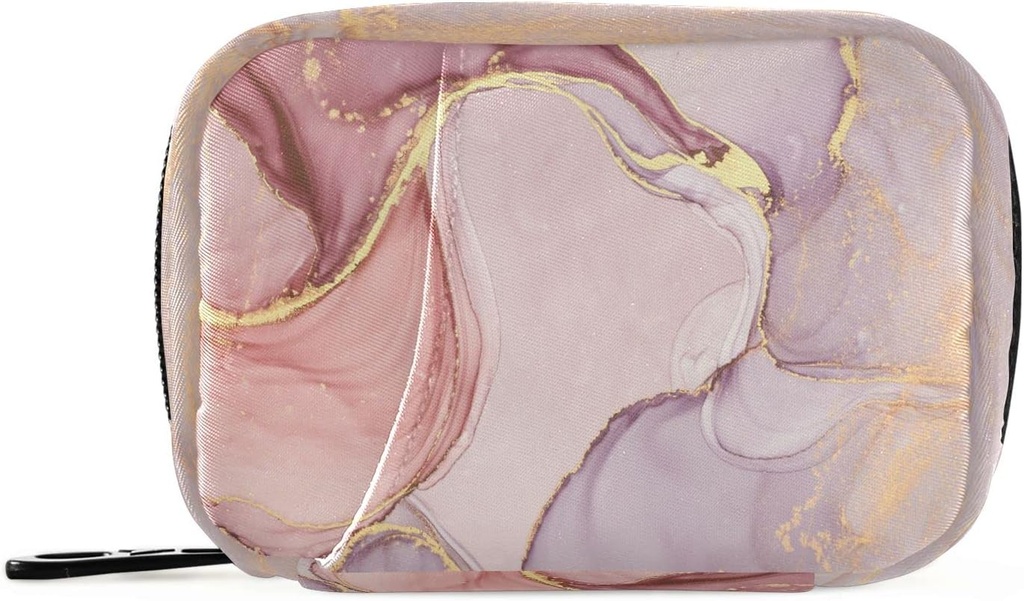 Pink Golden Marble Pill Organizer sag 7 dages rejse Pill Box med lynlås Portable ugentlige Vitamin Medicin Supplement Holder Pouch Bag
