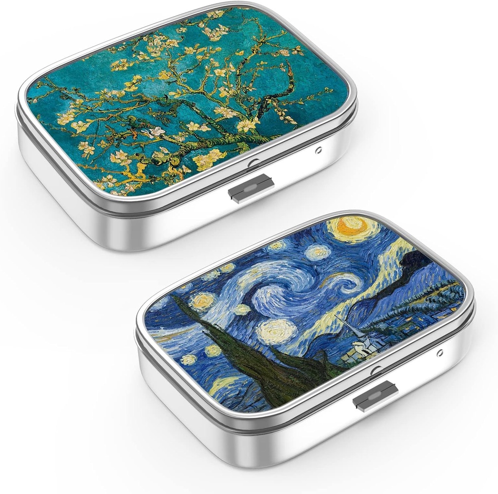 Pill Box 2 Segment Lille Pill Case, Portable for Pocket eller Purse Pill Organizer Pill Container Holder til at holde vitaminer, medicin, fiskeolie og kosttilskud (2PCS)