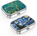 Pill Box 2 Segment Lille Pill Case, Portable for Pocket eller Purse Pill Organizer Pill Container Holder til at holde vitaminer, medicin, fiskeolie og kosttilskud (2PCS)