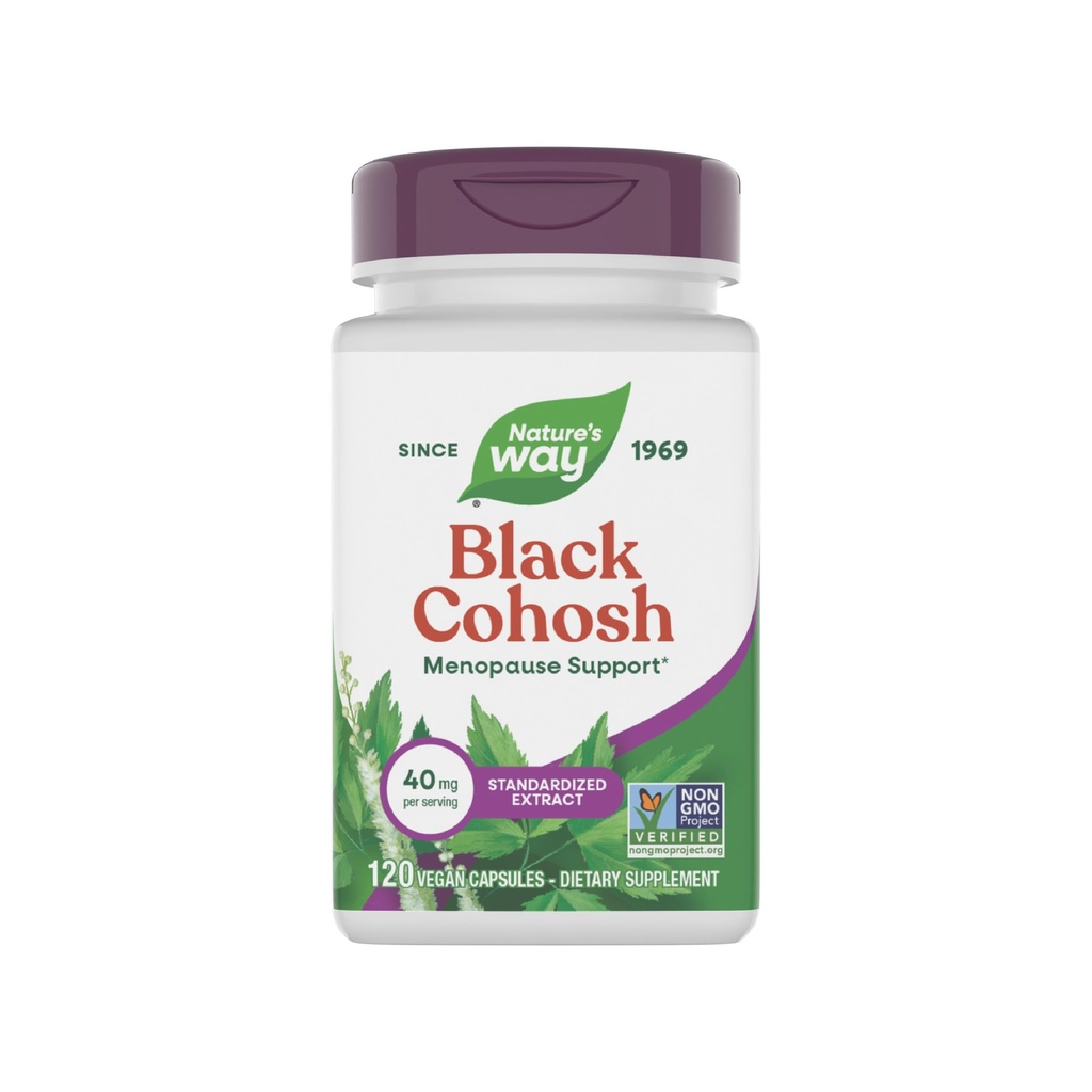 Nature 's Way Premium Black Cohosh, Menopause Støtte til kvinder *, 40 mg per portion, 120 Veganske kapsler