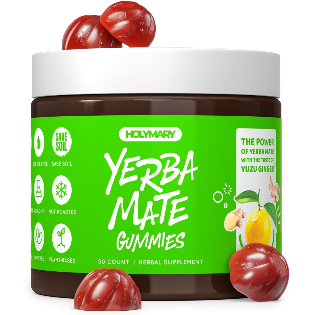 Yerba Mate Gummies - Yuzu & Ginger Flavor for Energy, Fokus, Immunitet & Cardio Sundhed